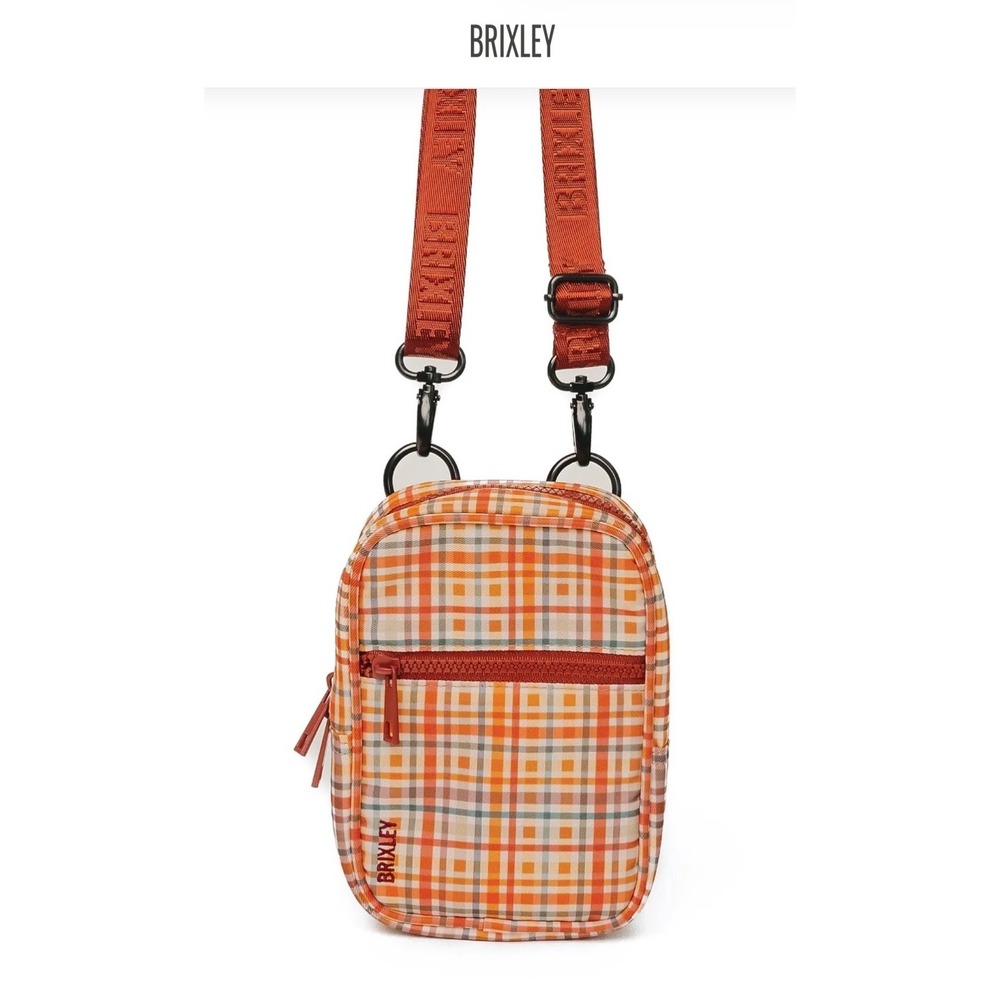 Brixley Bags Harvest Crossbody Sling Plaid Orange Red Belt Bag NIP CBS-HVST